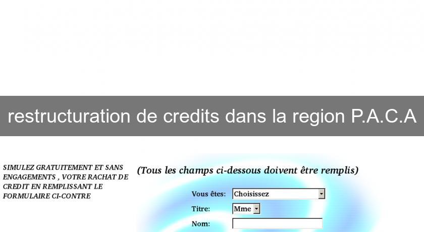 restructuration de credits dans la region P.A.C.A restructuration de credits dans la region P.A.C.A