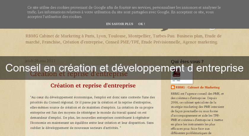 Conseil en création et développement d'entreprise Conseil en création et développement d'entreprise