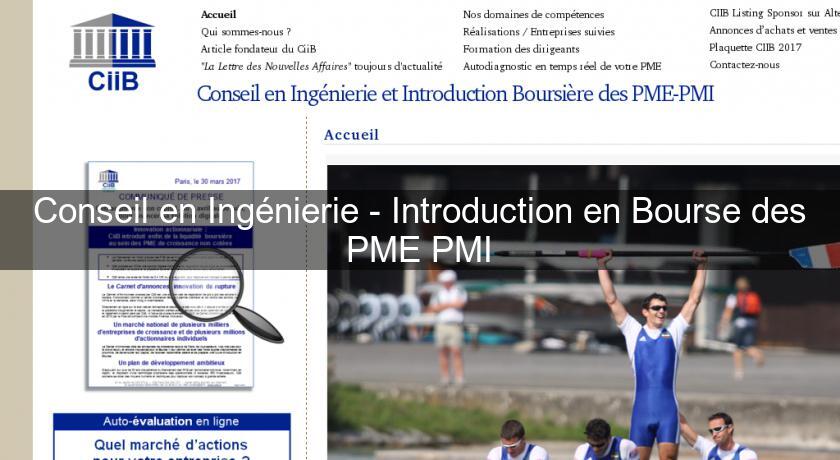 Conseil en Ingénierie - Introduction en Bourse des PME PMI Conseil en Ingénierie - Introduction en Bourse des PME PMI