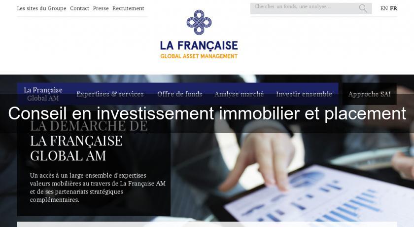 Conseil en investissement immobilier et placement Conseil en investissement immobilier et placement