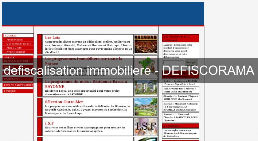 defiscalisation immobiliere - DEFISCORAMA defiscalisation immobiliere - DEFISCORAMA