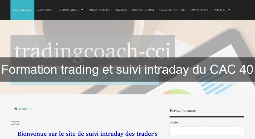 Formation trading et suivi intraday du CAC 40 Formation trading et suivi intraday du CAC 40