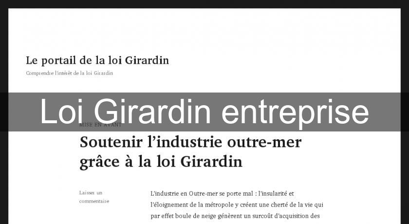 Loi Girardin entreprise Loi Girardin entreprise
