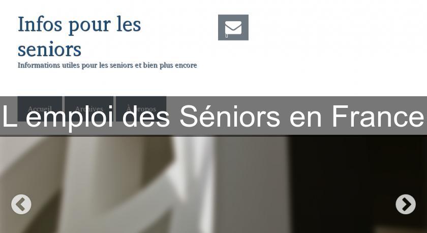 L'emploi des Séniors en France L'emploi des Séniors en France