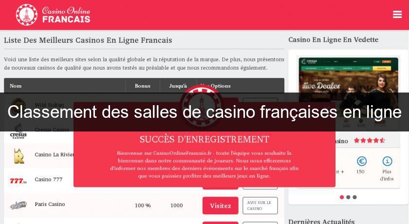 Classement des salles de casino françaises en ligne Classement des salles de casino françaises en ligne