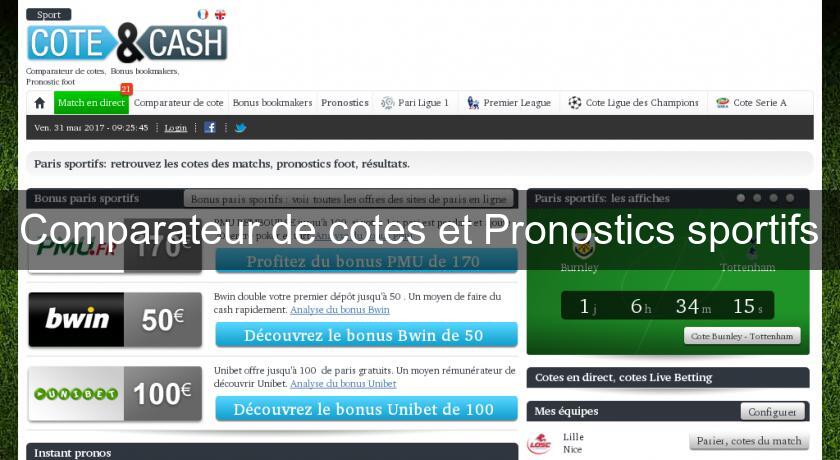 Comparateur de cotes et Pronostics sportifs Comparateur de cotes et Pronostics sportifs