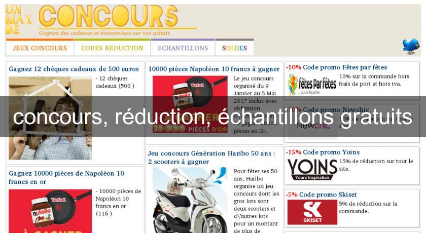 concours, réduction, échantillons gratuits concours, réduction, échantillons gratuits