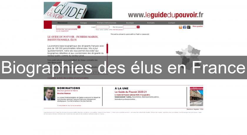 Biographies des élus en France Biographies des élus en France