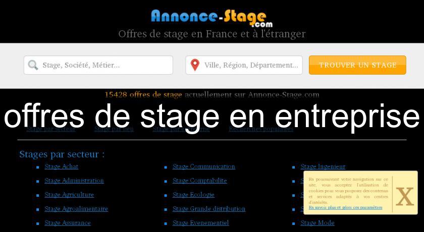 offres de stage en entreprise offres de stage en entreprise