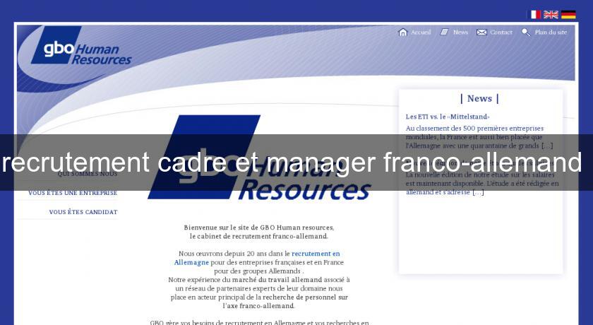 recrutement cadre et manager franco-allemand recrutement cadre et manager franco-allemand