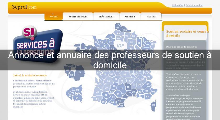 Annonce et annuaire des professeurs de soutien à domicile Annonce et annuaire des professeurs de soutien à domicile