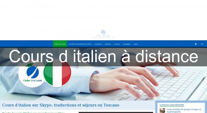 Cours d'italien à distance Cours d'italien à distance