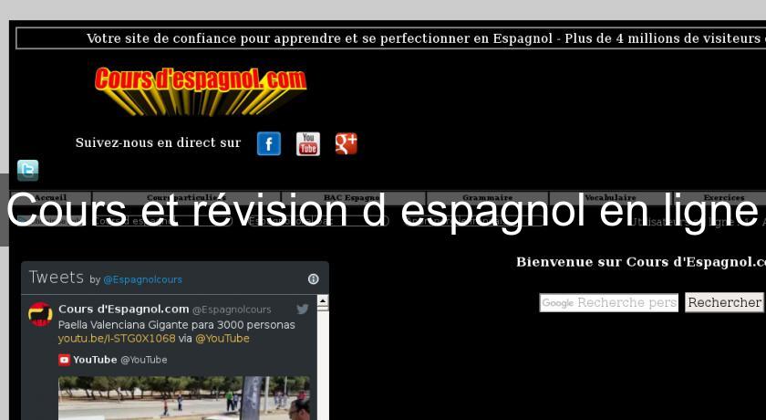 Cours et révision d'espagnol en ligne Cours et révision d'espagnol en ligne