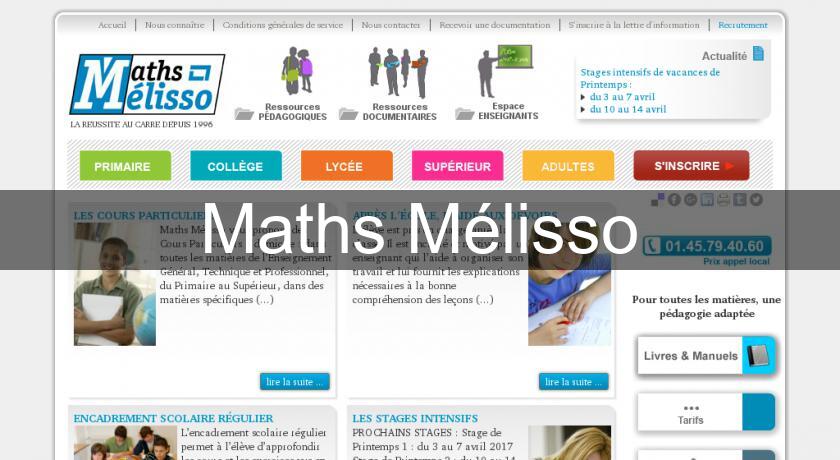 Maths Mélisso Maths Mélisso