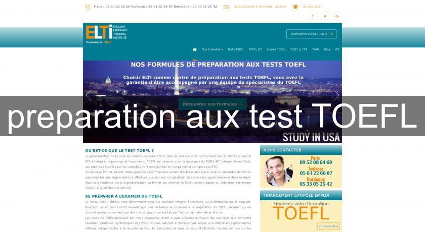 preparation aux test TOEFL preparation aux test TOEFL