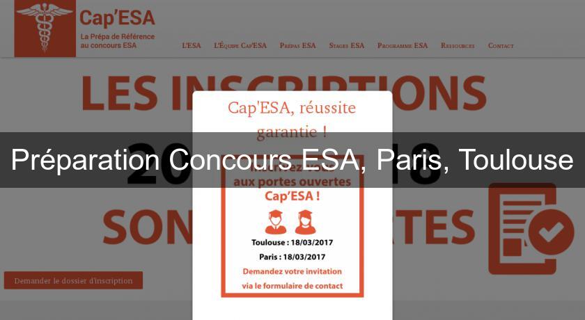 Préparation Concours ESA, Paris, Toulouse Préparation Concours ESA, Paris, Toulouse