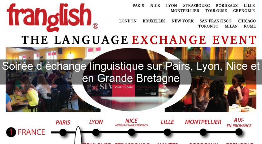 Soirée d'échange linguistique sur Pairs, Lyon, Nice et en Grande Bretagne Soirée d'échange linguistique sur Pairs, Lyon, Nice et en Grande Bretagne