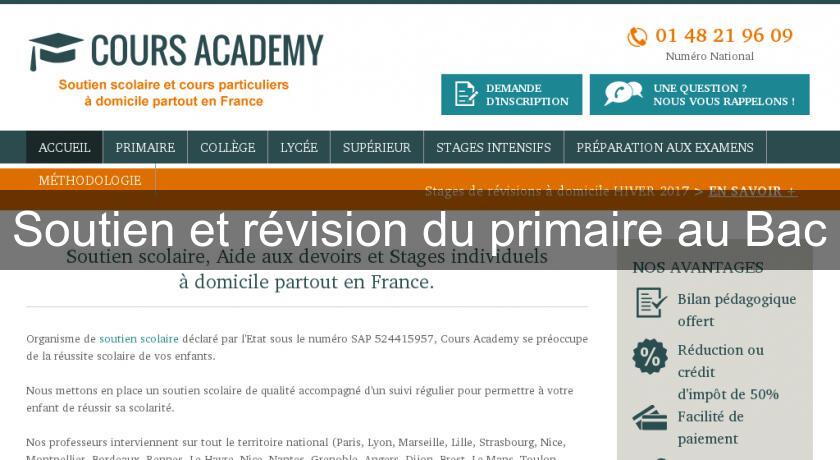 Soutien et révision du primaire au Bac Soutien et révision du primaire au Bac