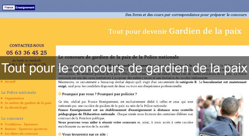 Tout pour le concours de gardien de la paix Tout pour le concours de gardien de la paix