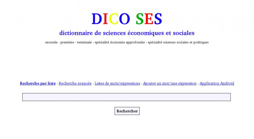 Dictionnaire de sciences économiques et sociales Dictionnaire de sciences économiques et sociales
