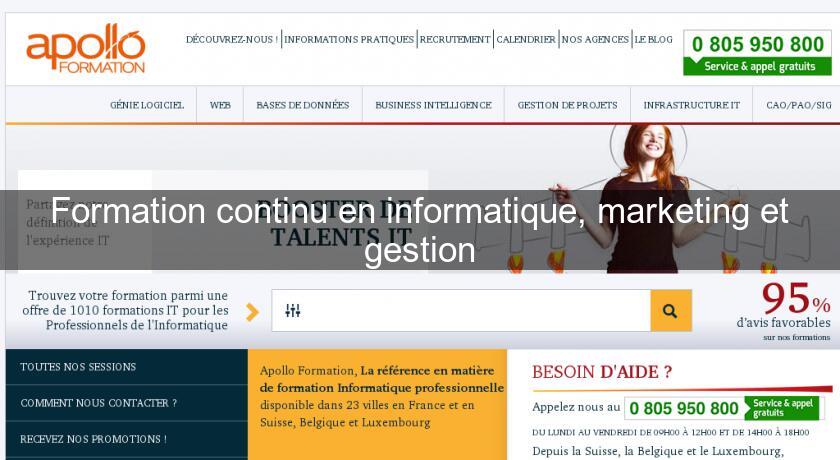 Formation continu en informatique, marketing et gestion Formation continu en informatique, marketing et gestion