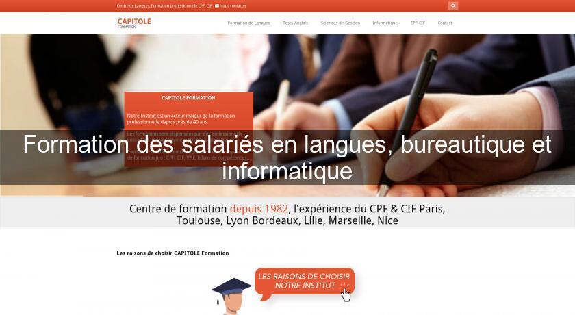Formation des salariés en langues, bureautique et informatique Formation des salariés en langues, bureautique et informatique