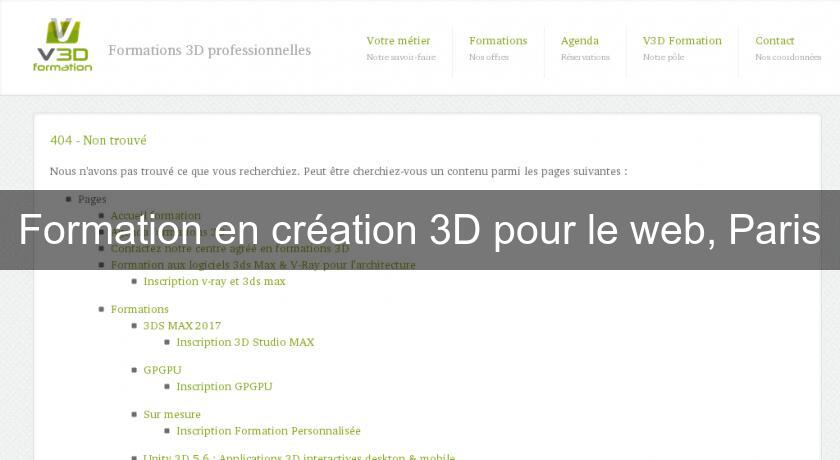 Formation en création 3D pour le web, Paris Formation en création 3D pour le web, Paris