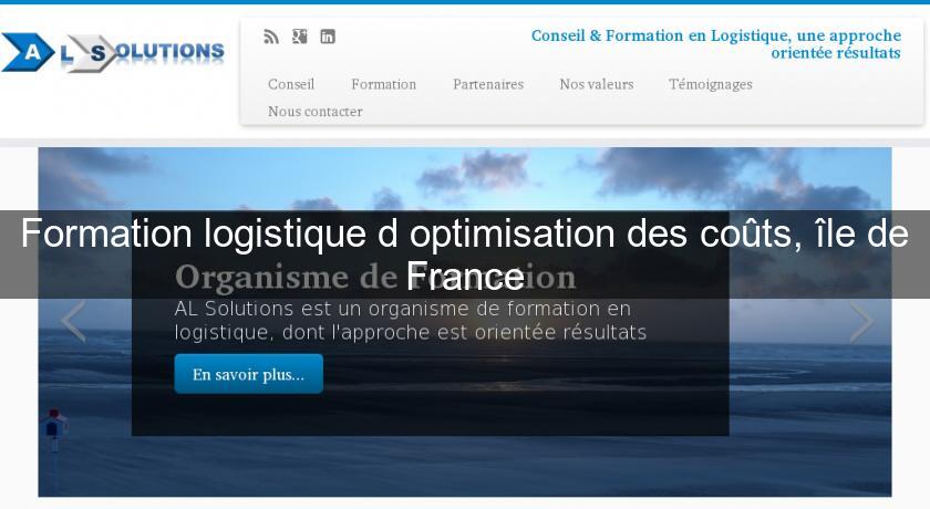 Formation logistique d'optimisation des coûts, île de France Formation logistique d'optimisation des coûts, île de France