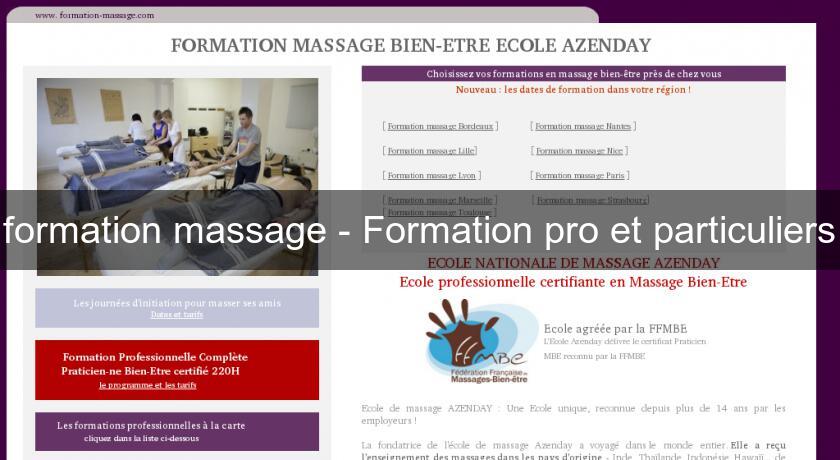 formation massage - Formation pro et particuliers formation massage - Formation pro et particuliers