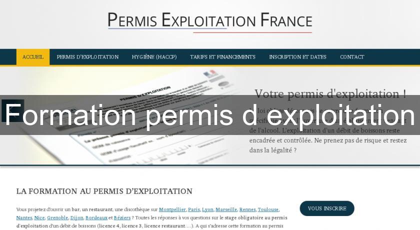 Formation permis d'exploitation Formation permis d'exploitation