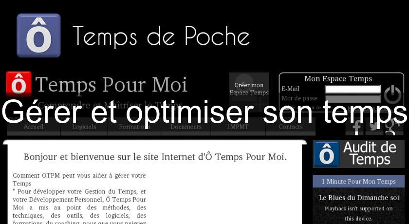 Gérer et optimiser son temps Gérer et optimiser son temps