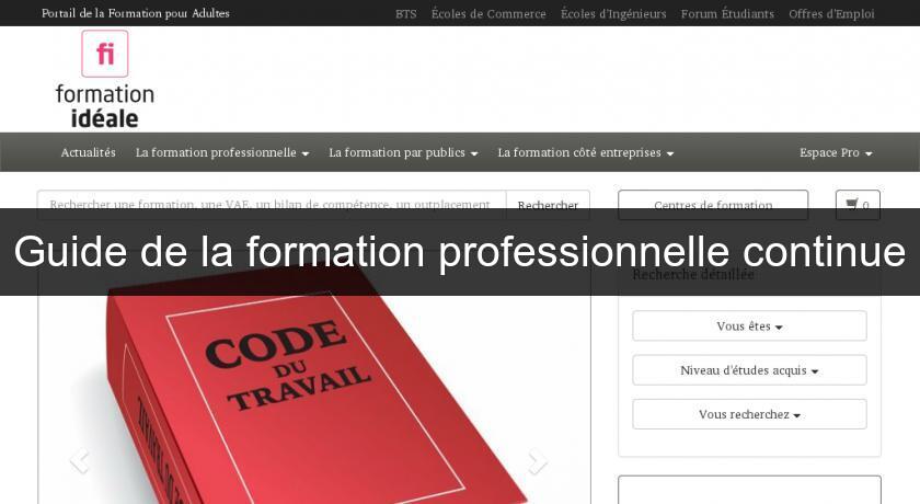 Guide de la formation professionnelle continue Guide de la formation professionnelle continue