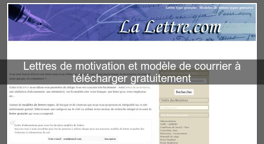 Lettres de motivation et modèle de courrier à télécharger gratuitement Lettres de motivation et modèle de courrier à télécharger gratuitement