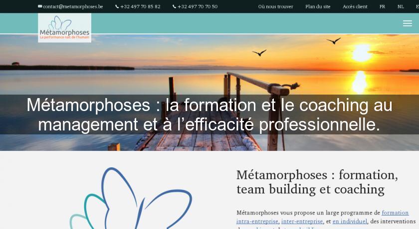 Métamorphoses : la formation et le coaching au management et à l’efficacité professionnelle. Métamorphoses : la formation et le coaching au management et à l’efficacité professionnelle.
