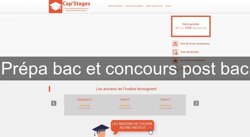 Prépa bac et concours post bac Prépa bac et concours post bac