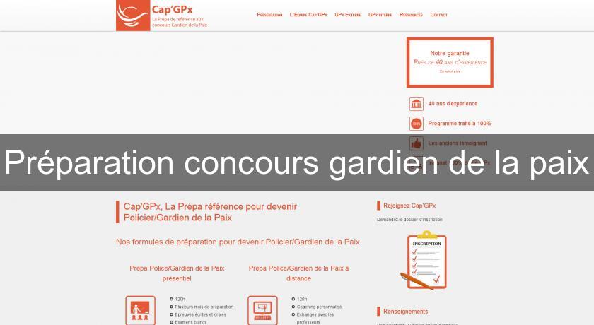 Préparation concours gardien de la paix Préparation concours gardien de la paix