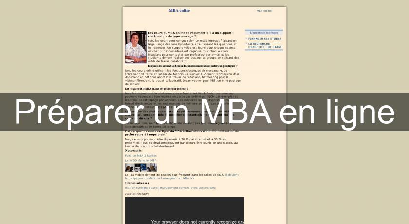 Préparer un MBA en ligne Préparer un MBA en ligne