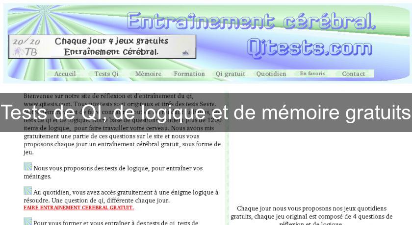 Tests de QI, de logique et de mémoire gratuits Tests de QI, de logique et de mémoire gratuits