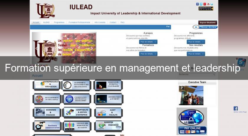 Formation supérieure en management et leadership Formation supérieure en management et leadership