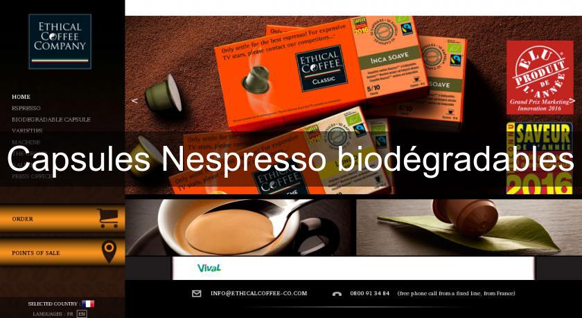 Capsules Nespresso biodégradables Capsules Nespresso biodégradables