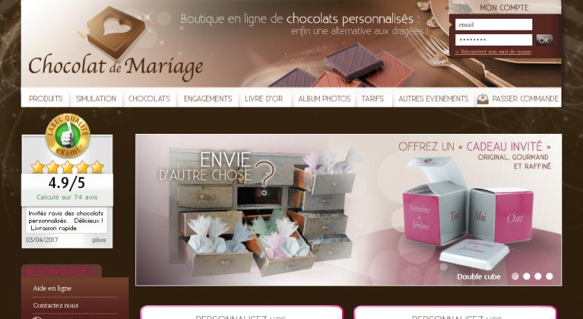 Chocolat de Mariage - cadeaux invités Chocolat de Mariage - cadeaux invités