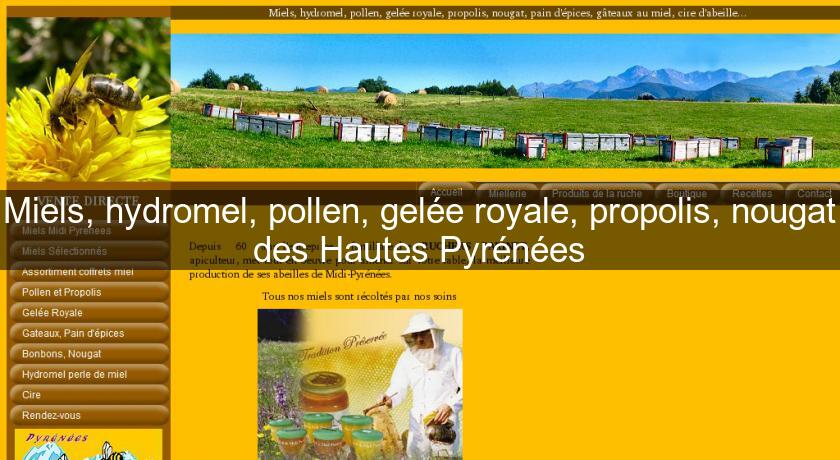 Miels, hydromel, pollen, gelée royale, propolis, nougat des Hautes Pyrénées Miels, hydromel, pollen, gelée royale, propolis, nougat des Hautes Pyrénées