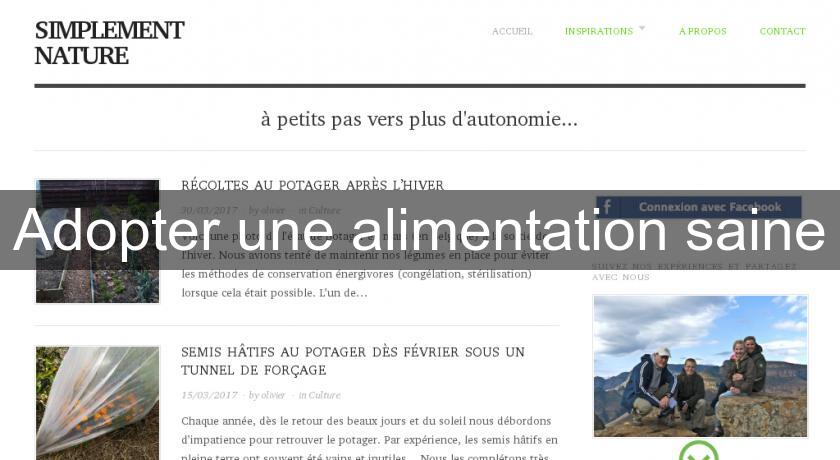 Adopter une alimentation saine Adopter une alimentation saine