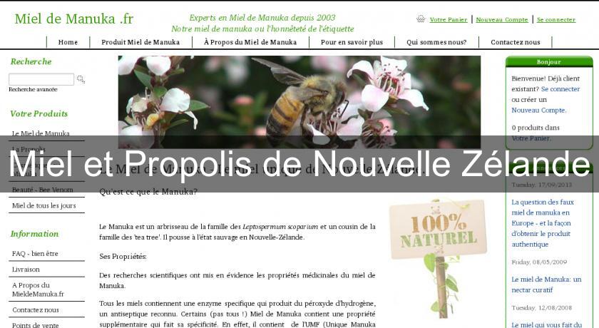 Miel et Propolis de Nouvelle Zélande Miel et Propolis de Nouvelle Zélande