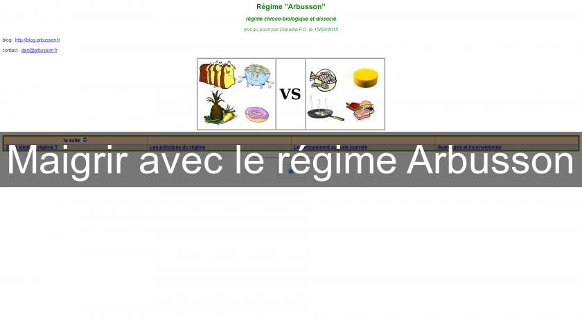 Maigrir avec le régime Arbusson Maigrir avec le régime Arbusson