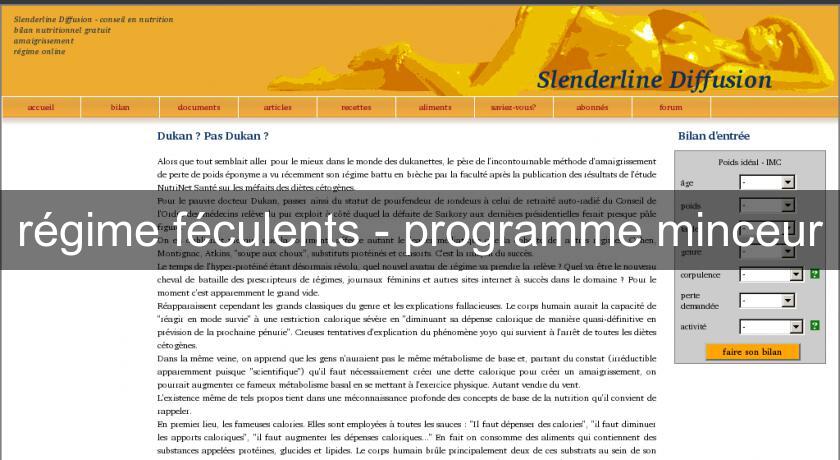 régime féculents - programme minceur régime féculents - programme minceur