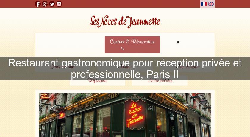 Restaurant gastronomique pour réception privée et professionnelle, Paris II Restaurant gastronomique pour réception privée et professionnelle, Paris II