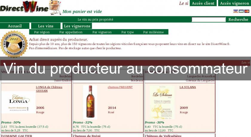 Vin du producteur au consommateur Vin du producteur au consommateur