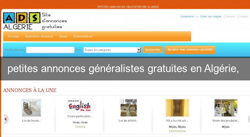 petites annonces généralistes gratuites en Algérie, petites annonces généralistes gratuites en Algérie,