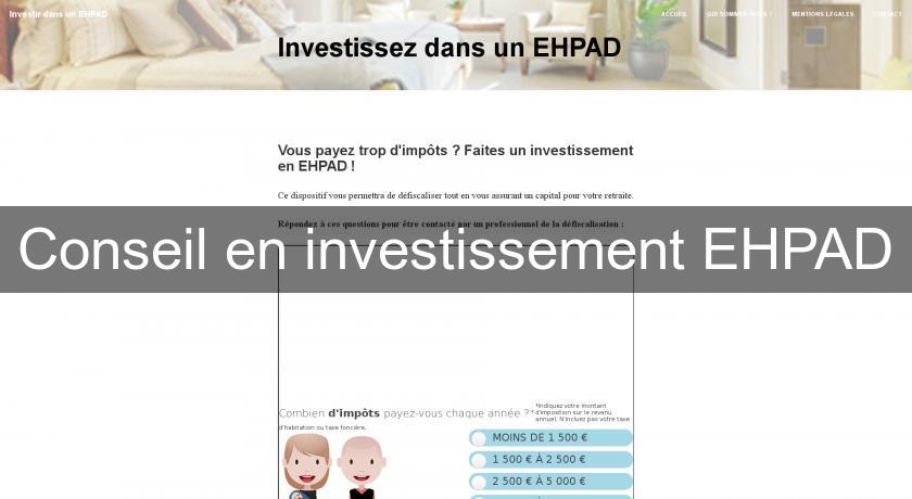 Conseil en investissement EHPAD Conseil en investissement EHPAD